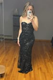 I got this dress for a Black Tie Wedding and it was GORGEOUS. The length wasn't too long, and the dress itself is very elegant. However, the sequins on the dress rubs into your arms + armpit area, and it hurt/became irritated. Overall, the dress was amazing and I received many compliments! I do love Lulus dresses, but it is annoying that when you pay $80-$100 on a dress then need to pay another $80+ in alterations- kind of makes it *not* worth it. - Samantha D.