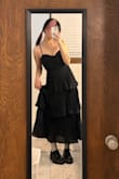 The dress initially came wrinkled, but a quick steam revived the pleats and now I'm obsessed. It's sooooo cute and whimsical, and I think you could dress it up or down to fit various occasions. Fair warning for my fellow bigger-chested folk: There isn't really any support, and the cups just kind of lay over your chest instead of really holding them? If you really stare it looks a bit awkward in my opinion, but I don't think it's something most people would be looking at so just something to consider! Like others have said, the top part of the dress kind of bunches up a bit too. Tbh, I'm not sure if it's suuuper worth the price considering its downsides, but I mostly knew all of that before buying so I'm still really happy with my purchase! - Lily T.