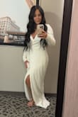 Wore this to dinner after my wedding. The dress runs a little large. Recommend to size down. - Debra A.