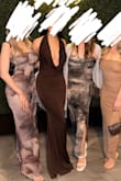 This is honestly the most comfortable dress ever. I would recommend a lot of boob tape because the girls will fall out. The bottom of the dress is a bit long, even with my 4 inch heels, but it is so comfortable and so stretchy. I probably won't wear it to a wedding again because it was so revealing& - Kayla W.