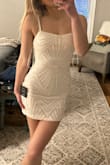 Fits like a glove, not too short on me, the sequins are so fun and don't look cheap at all! Love this dress - Mia S.