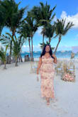 After searching through many stores and trying on countless dresses, I finally found the perfect one for a beach wedding in Punta Cana. The rose gold details are stunning, and the fit is both flattering and comfortable. I paired it with nude heels for an elegant look. It's a simple yet beautiful dress, and the best part, it's super affordable! I received so many compliments. For reference, I usually wear XL/XXL, and the XL fits perfectly. - Andrea B.