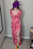 This dress runs a little long but is fixed by heels. Otherwise, the bust fits well and the skirt comes with a lining so it is not see-through! - Jessie L.
