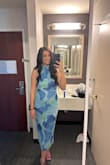 This dress is so comfy and extremely flattering! The fabric is stretchy - Madison O.