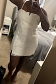 Perfect dress for a bridal shower. A bit bigger than the other dress I ordered in the same size. Would size down. But being loose might make it more comfortable. I will still be wearing for my bridal shower! Super pretty - Kathleen H.