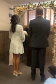 I wore this dress for my courthouse wedding and I loved. The material is great, and it has a classy and sexy look. - Rubia S.