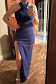 I purchased this for a vineyard wedding, but the slit is way too high. I'm 5'9 for reference. I returned it because there was no way I could dance. - Abbie L.
