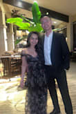 Very flattering. Fits well on the chest area. Had to wear 3 inch heels to avoid getting it altered on the bottom. Overall, lovely dress. - Justine U.