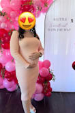 Wore this to my baby shower at 32 weeks pregnant and it fit perfectly at my regular size. I didn't even need to size up. Love that I could wear it again in the future. Very warm, comfortable and not really see through. I got a lot of compliments and would definitely recommend this dress! - Shari H.