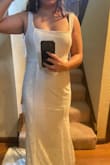 Dress is beautiful, a little tight around the belly area, which didn't work for me. The length of the dress was perfect. - Laken M.