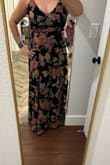 It's so beautiful and fits nicely. A little long, but ok with heels. About thirty minutes into my event, the zipper came apart with no way to fix it, stuck in one spot. Very disappointing. - Isabel K.