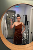 Love this dress! After nursing 2 kids, I don't have much left at the top so it's a little loose in the bust, but with a thicker bra, it will be perfect. The slit does come up super high, so I will probably put a stitch somewhere to keep myself decent, but otherwise, this is an absolutely gorgeous dress! - Drew L.