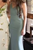 My partner loved it, so I'm looking for a wedding dress just like it. I needed to get it taken up at the bottom and shorten the straps. A bit tight on the stomach after eating, but the fabric was thick. - Katrina S.