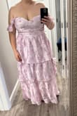 This dress looks so nice online. It looks like a beautiful chiffon material, but it's actually like a plastic bag. It's shiny and looks SO CHEAP. On top of that, the dress has no structure. It's so unflattering. I usually love Lulus quality, but this dress was so disappointing. - Araceli Q.