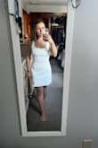 I'm usually a size small and went for XS based on reviews and it fits! Love it! Not see through either - Michaela F.