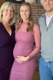 I normally wear a Medium. I'm 28 weeks pregnant here and the Medium fit perfectly! The fabric is so stretchy, I think I could wear it later in pregnancy too. Pretty dress and got so many compliments on it! - Emma W.