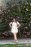 Very nice casual dress. I got a lot of compliments. The fabric has a little stretch so you don't feel too tight and it is true to size. Love the fit on this cute dress. - Maria M.