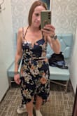 My ribs are slightly large for my frame, but I typically wear an XS/S so I ordered a small. Because the material has no stretch and there's a thicker part in the dress right at my ribcage, I couldn't get it zipped on. I'm returning for a medium, but I'm afraid that'll be too big everywhere else. I really loved everything else about this dress though, so I really hope the medium works! Photo attached is with the dress on but not zipped completely. - Krystin Z.