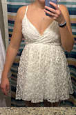Got this dress for graduation, but it was way too short and super poofy and unflattering - Joanie R.