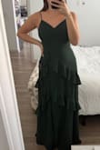 This dress fits great, looks like the pictures, and the slit is very flattering. - Dana F.