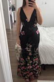 I got this dress to wear as a guest to a black tie wedding where I wanted something conservative, but with a pop of color and the flowers are great for that. - Dana F.