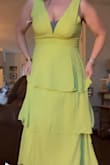 Love love this dress!! I had to switch from a Large to an XL for it to even zip up. Once I changed sizes- it was perfect! I love this dress and I am so excited to wear it!!! **It will need a low cut bra since the one I was wearing showed. - Carrie J.