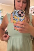 I ordered a large - I'm 34DD and the chest just didn't sit right, there was gapping at the bottom. Additionally, back rolls on full display. Unfortunately, just not very flattering for me. I loved the color and shoulder details though. - Morghan H.