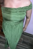 True to size but a little roomy in the bust area. The colour is a true olive. - Krysta B.