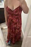 I loved the pattern and colors and wanted to love this dress so much. But I ordered an XXL and my boobs hardly fit in the space for them. I'm not sure who they think wears an XXL that can fit their boobs in the tiny slots it gives but whatever. The straps were also too skinny for big boobs and were digging into my shoulders. Will be returning. - Reagan S.