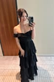 Super cute and comfortable dress picked for a wedding as a bridesmaid! Fit a bit loose on the rib/chest area but overall really cute and comfortable! Should have sized down one & it would have been perfect!! I did also have to have it taken up a bit too with the length. - Kirsten P.