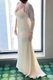 Absolutely loved this dress. It was so comfortable and flattering. Ordered a L. I was able to wear without a bra and offered enough support but also could have worn a strapless bra if needed. Stretchy material. I could have also gone up a size to XL but I wanted the fitter mermaid look. I would totally recommend this dress. - Audra L.