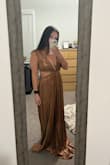 LOVE LOVE LOVE this dress. Want it in a million colors. Beautiful, flowy, sexy, not too revealing (atleast for my little chested self), the cut outs make you look extra snatched. Did have to get it hemmed, cause I'm short and only going to wear little heels with it. - Gabriela C.
