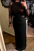 It's a perfect dress for a formal wedding or event. The lace adds a little something different from your usual silk or sequins. The open back still covers the areas of my back that I want to cover(the rolls). I'm 5 foot 5 so I definitely needed heels. But it's the perfect length with heels on. The material is very good quality. I'm between a large and XL size so I got the XL because I like a looser fit.  It's just a little loose around the chest and stomach, but the large would have been too small for me. If I wanted more form fitting, then a large would have been perfect. - Alesha T.