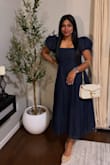 I absolutely loved this dress. So classy and I went with nude pumps and bag to go with. I usually wear M from lulus for years now so first I got M of this dress even the reviews said it runs small. I should have listened. It was just I could not get my zipper up, as it was too tight above hip area. So I got Large size and it fit perfectly. So please consider sizing up when you get this dress. - Himali W.