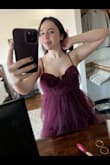 It feels like an adult princess dress. It's perfect. It's comfortable. Not itchy. It fits well. It looks more burgundy in dark lighting and plum is light lighting. I will upload 2 photos to show that. - Bailey A.