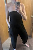 Cutest comfiest jumpsuit that can be dressed up or down. Feels light enough for summer temps or could throw on a sweater for cooler weather. I love how the jogger style makes it just a bit more casual. I immediately bought it in another color when one came out! Potentially could have sized down but it looks cute as is and is super comfy. - Amanda M.