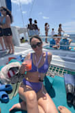 Fits great after sizing up, which I typically do in swimsuits. I'm 5'4, 133 lbs, 28 in waist, and the large is perfect. - Angela L.