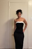 This dress is gorgeous and it fits so perfectly! I'm so happy I bought it. I sized down because I wanted a tighter fit. I barely have breasts so I knew I needed the dress to be more snug. I bought it for a birthday party event but now it's become a go to night out dress. If you have thick hips and a small waist, the small will fit! - Cristina B.