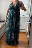 Very pretty summer dress, would be great for a garden party or wedding. It's low cut, and the dress is long (I'm 5'10) so it's not for everyone or might require alterations depending on your height. - Beth W.
