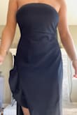 Beautiful dress. I'm 5'0 and wore around 3-4" heels and had to hem the dress an inch or two. I usually wear a size medium dress because of my chest, but I got a small and still had to take in the dress. Great quality though. - Shannon W.