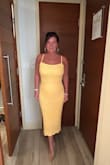This dress is absolutely beautiful  and I felt beautiful in it. I received so many compliments the night I wore it. The fit is perfect; it feels nice on your skin and the weight of the dress is not heavy.  I suggest do not wear rings while putting it on. You wouldn't want to catch it on the dress. Delivery was quick. Overall I was extremely happy with my purchase. - JOANNA M.