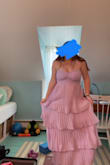 I absolutely loved this dress. Wearing it to my senior prom. The reviews said to size up, and since I'm between a medium and large at lulus, I got a large. Definitely the right size! I have a bigger chest, but the dress has tons of support and is tight enough where it isn't falling down. It's a little snug to get zipped, but perfect once I get it zipped. The zipper gets stuck a bit, so I need help getting it on, but the color is everything and I can't wait to wear it! - Georgia S.