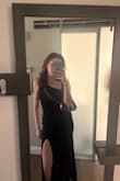 Loved this - wore to a formal dance, a little tight but I wouldn't size up! I beauty taped the girls just in case, but definitely very flattering! Hides stomach & great length for average/tall girls! - Sierra W.
