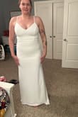 The dress was so pretty, but the straps ended up looking too cheap with the adjustable option ending up in the front - it didn't feel fancy enough in the details for wedding day - Justine H.