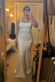 Purchased this as a back up for my elopement ceremony. The back of this dress is my favorite part! Material is nice and also stretchy. - Abby W.