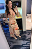 This dress is absolutely phenomenal. The material is fantastic after steaming a few times; however, I will say if you have a bigger bust, [you should] size up. You will 1000% need silicone pasties. But I loved it! Ordered an XS - Jessica P.