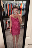 Really cute for a "disco cowgirl" themed bachelorette night. Sequins got a little uncomfortable under my arms though after wearing the dress for a bit. Fit really well on me (I'm only about 5'). However,  I imagine it'd be extremely short on anyone much taller + it rides up sooo easily. - Brya S.