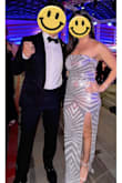 This dress was a hit! Silver sparkle was the way to go for this fight night black tie event. Slightly long for a 5'2" in heels but nothing a little lift can't fix. I chose to wear the straps tucked in. - Priscilla G.