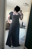 This was my first purchase from Lulus so I was super nervous but I fell in love with this dress! I'm a bridesmaid and the bride requested we wear satin black dresses and I was a little nervous because I find satin to be unflattering normally, but this hugs my curves so well! I am able to wear it without a bra and as a bigger chested girly that is so rare! - Hannah C.