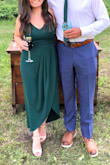I wore this to 3 weddings one year (all different families so it was perfect). Love the color and the style. There is ZERO stretch so I would suggest sizing up unless you're hourglass shaped. - Samantha W.